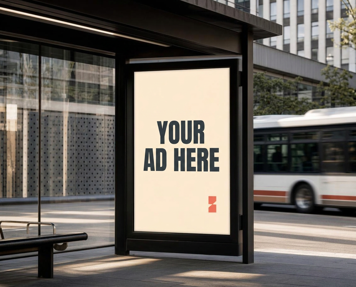 Bus stops outdoor advertising placement